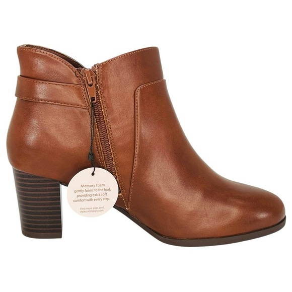 Giani Bernini Artemyss Brown Faux Leather Womens Ankle Boots Size 8.5W - Picture 4 of 13